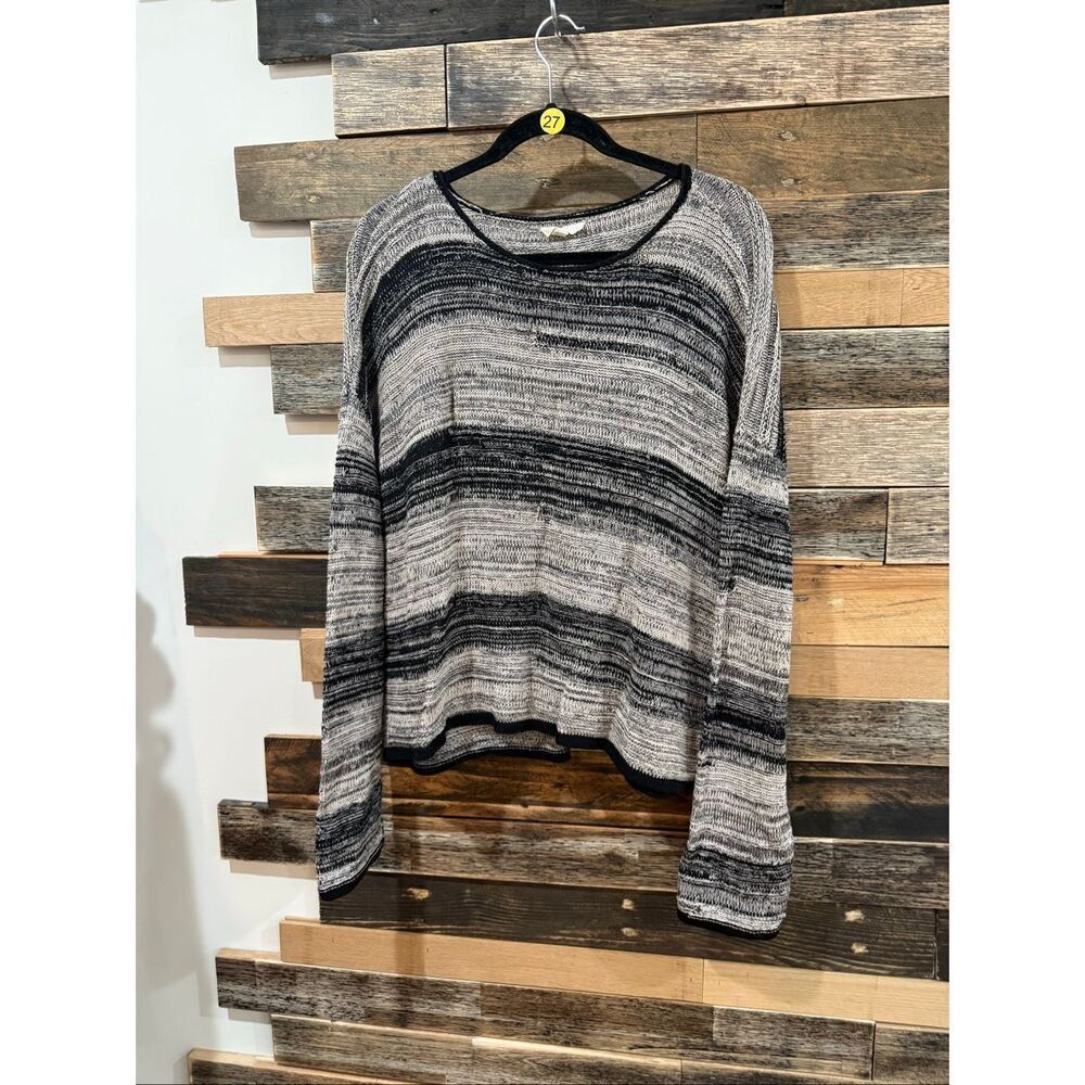 Eileen Fisher sweater crew neck linen wool size L
